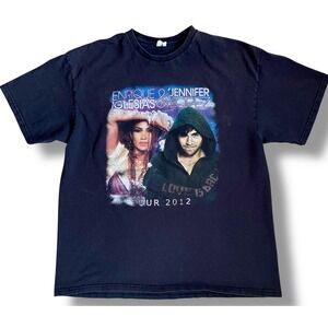 Vintage Enrique Iglesias Jennifer Lopez Tour 2012 T-Shirt Black Mens Large L